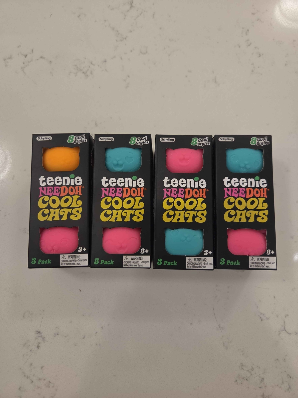 Teenie Needoh Cool Cats 3-Pack - Bright Neon Mix